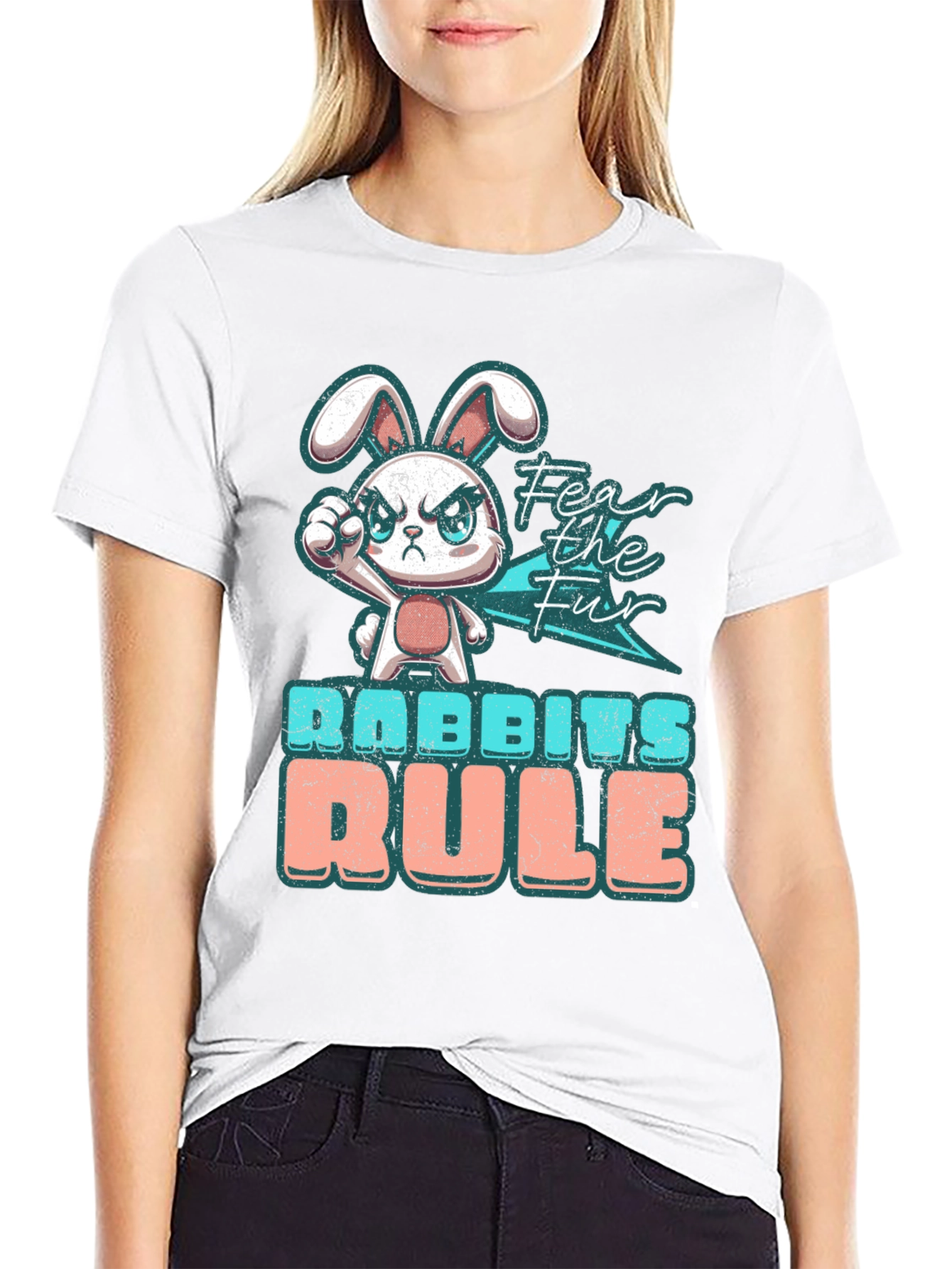 Fear the Fur Funny Bunny Graphic T-Shirt