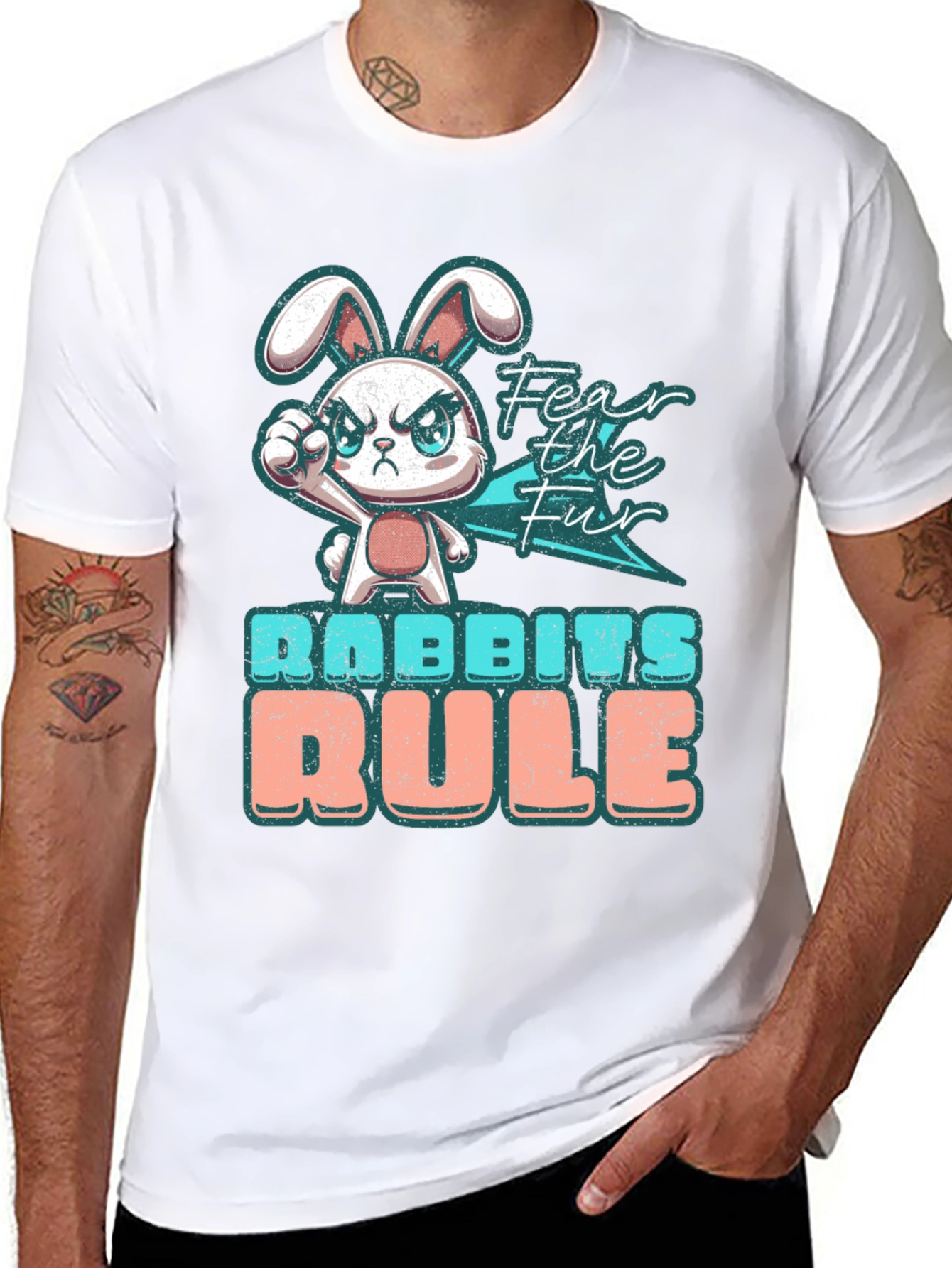 Fear the Fur Funny Bunny Graphic T-Shirt