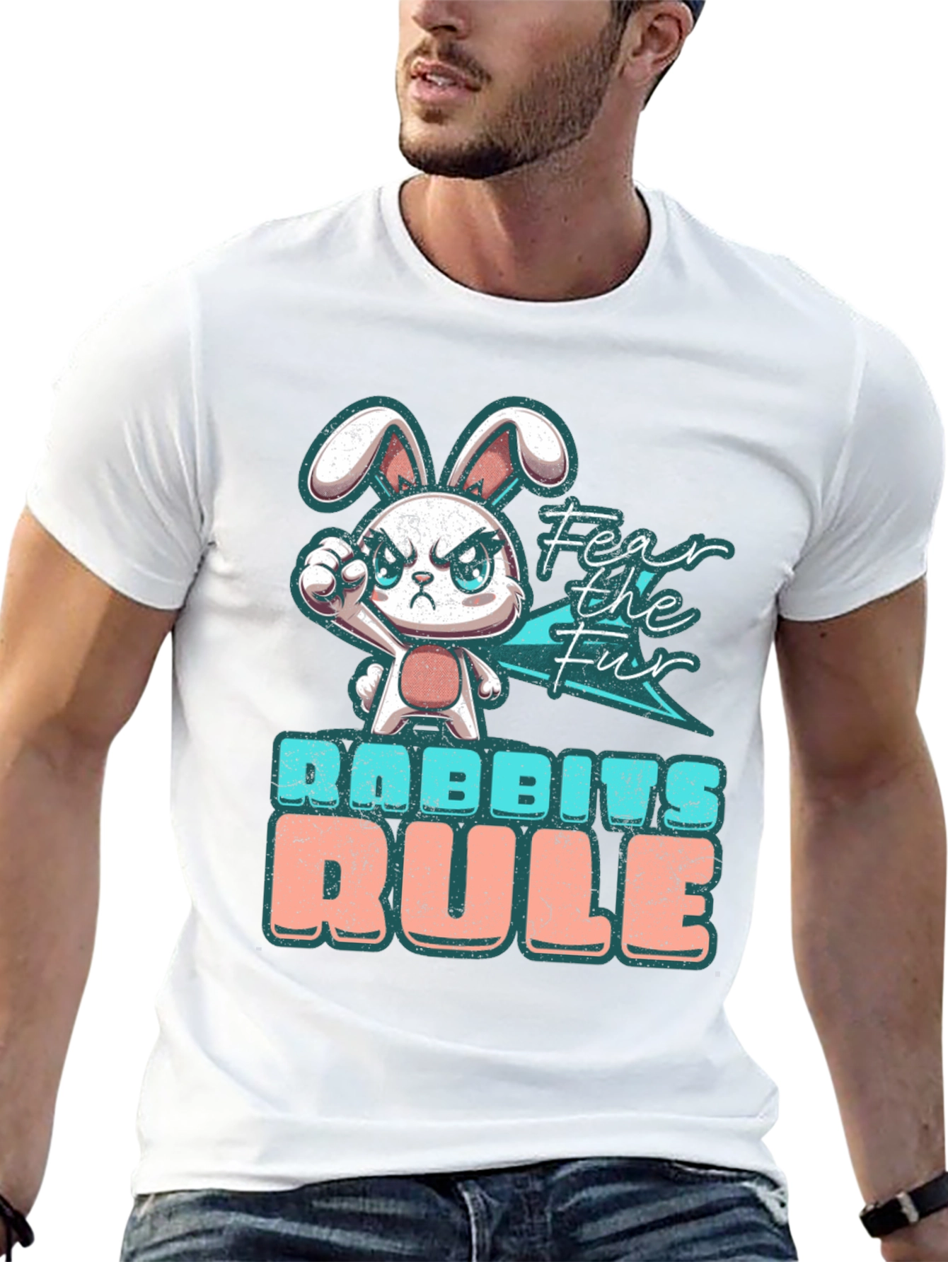 Fear the Fur Funny Bunny Graphic T-Shirt