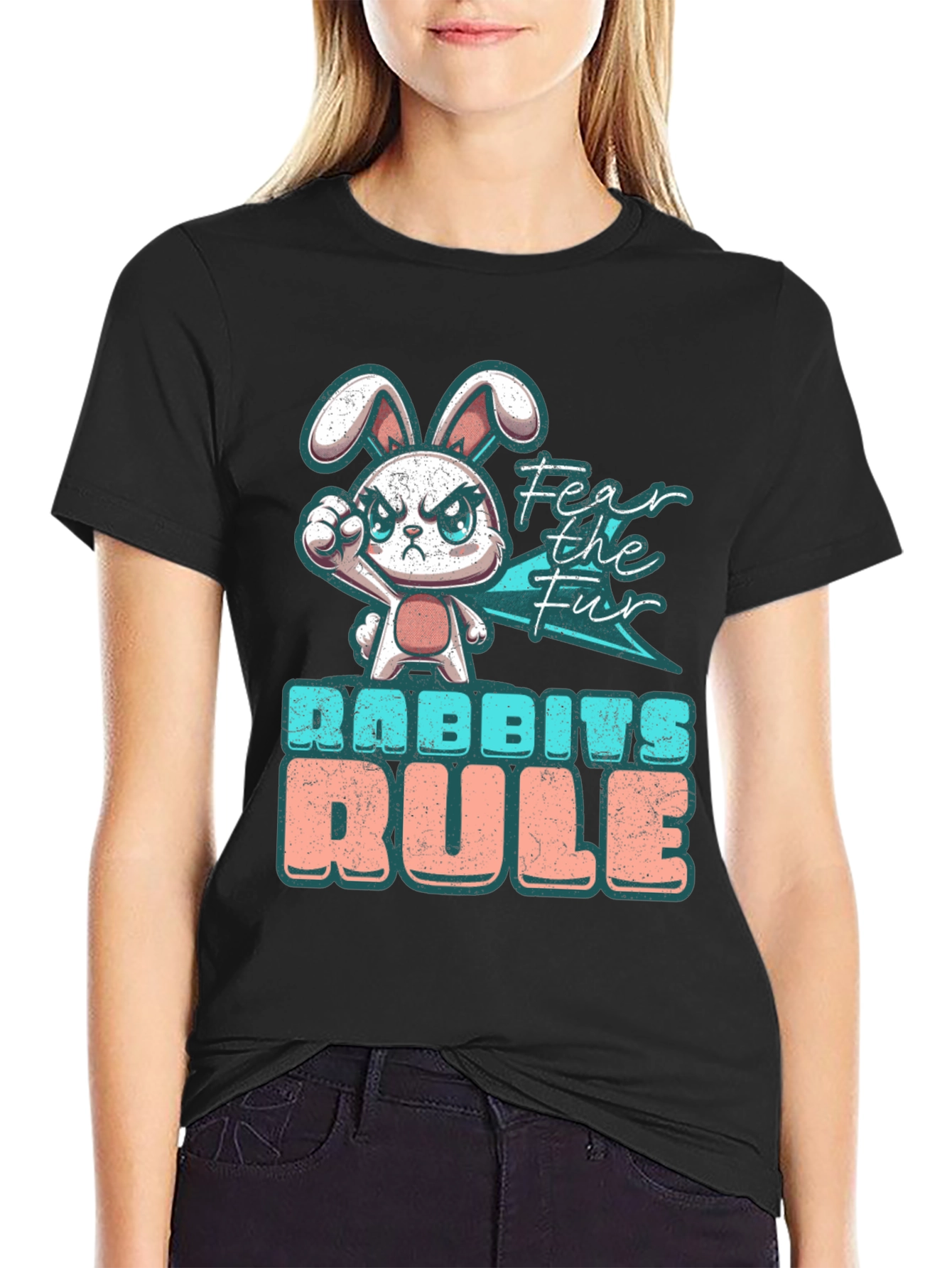 Fear the Fur Funny Bunny Graphic T-Shirt