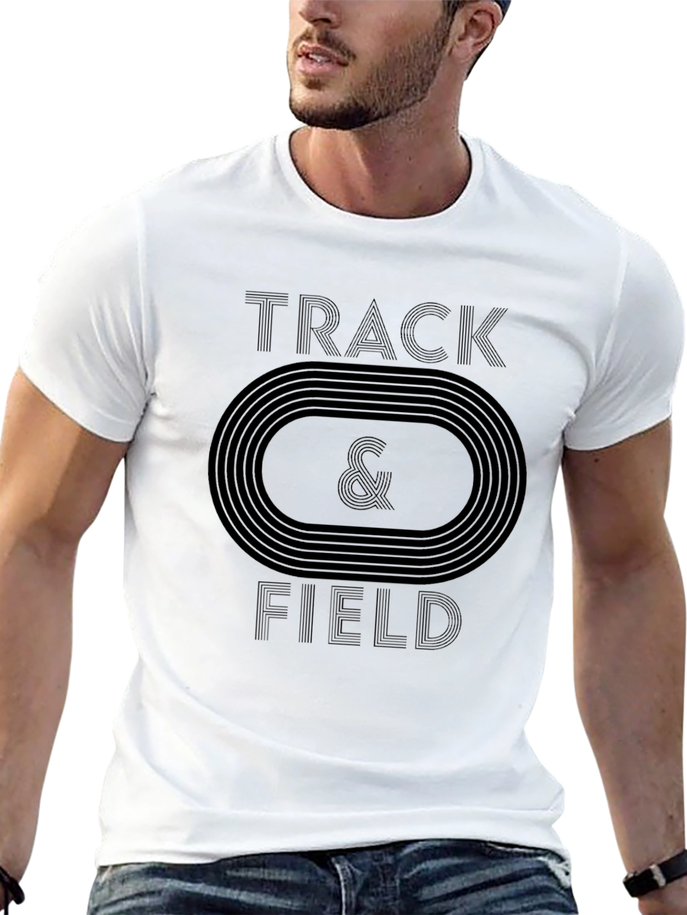 Track & Field Graphic T-Shirt Athletic Running Tee