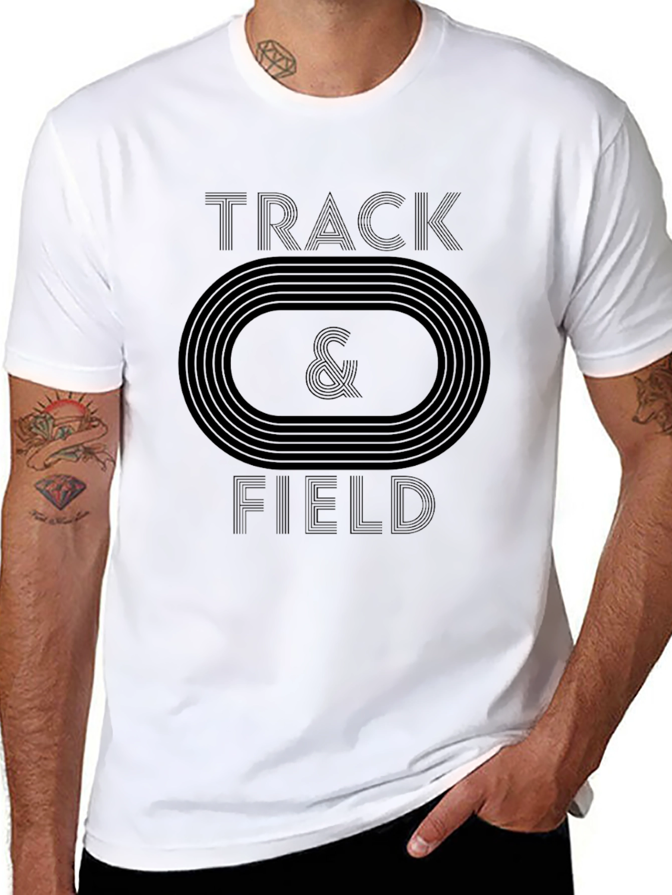 Track & Field Graphic T-Shirt Athletic Running Tee