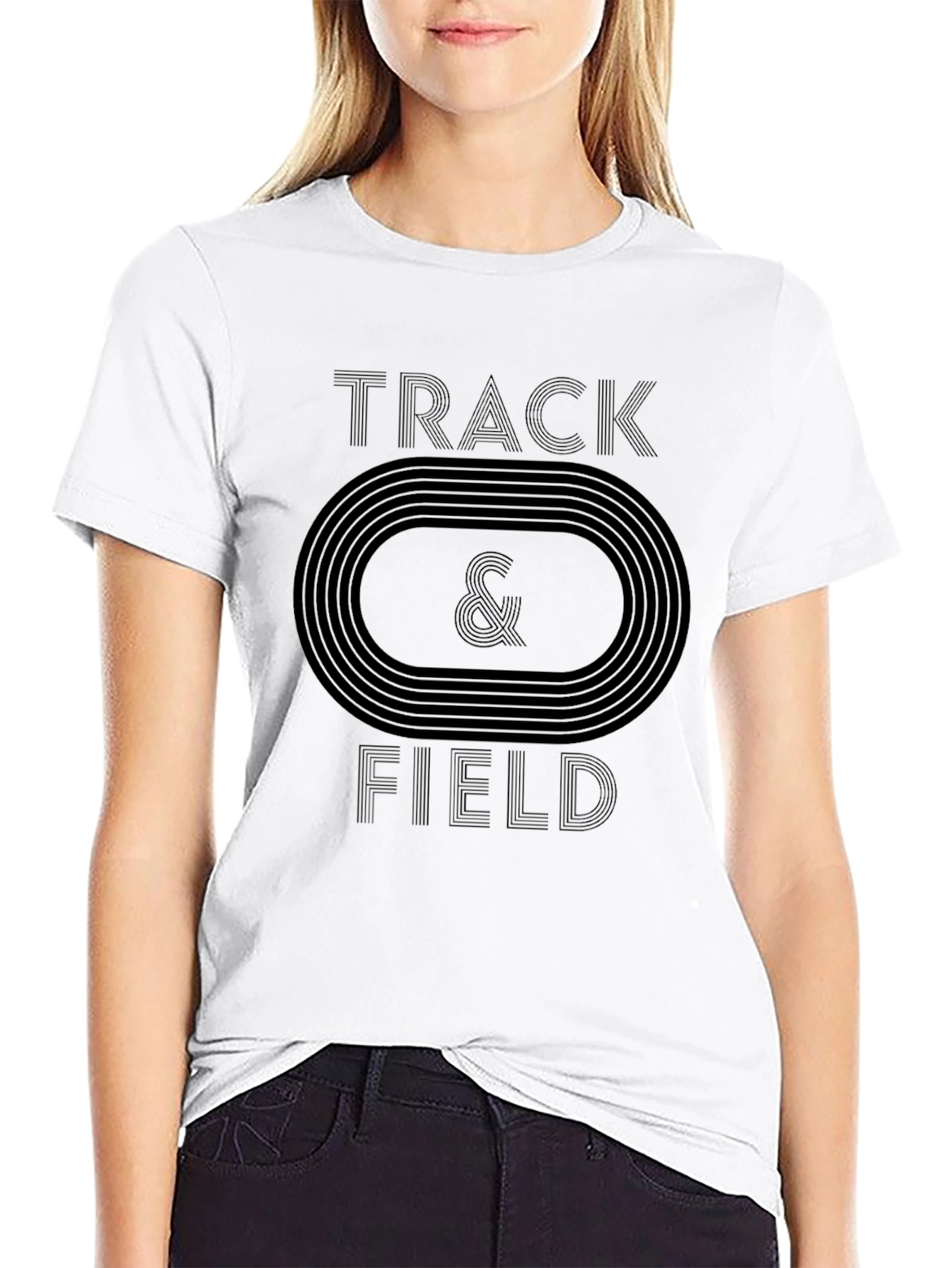 Track & Field Graphic T-Shirt Athletic Running Tee