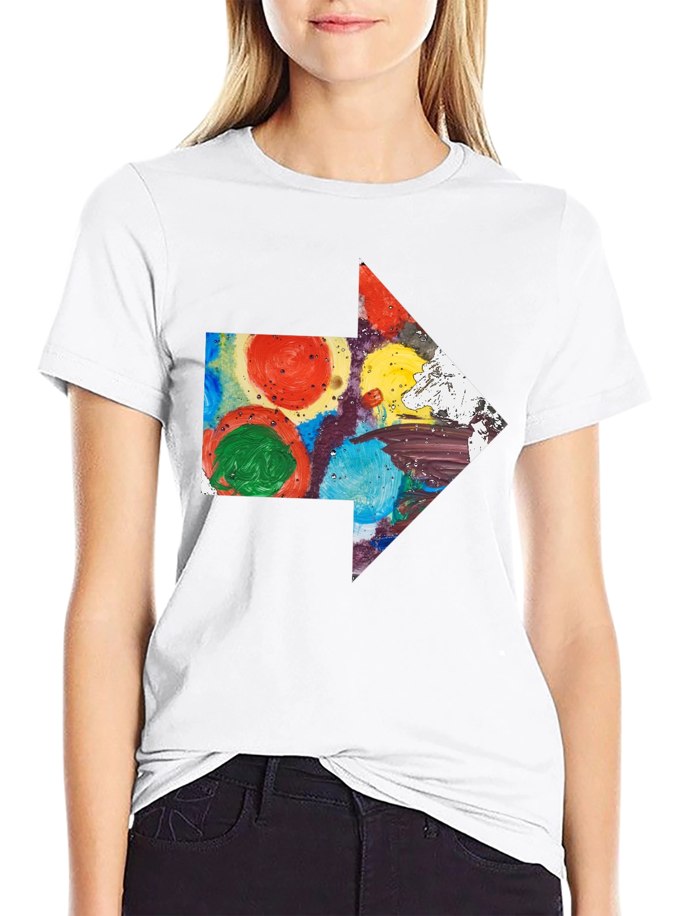 Abstract Arrow Graphic T-Shirt - Artsy Design