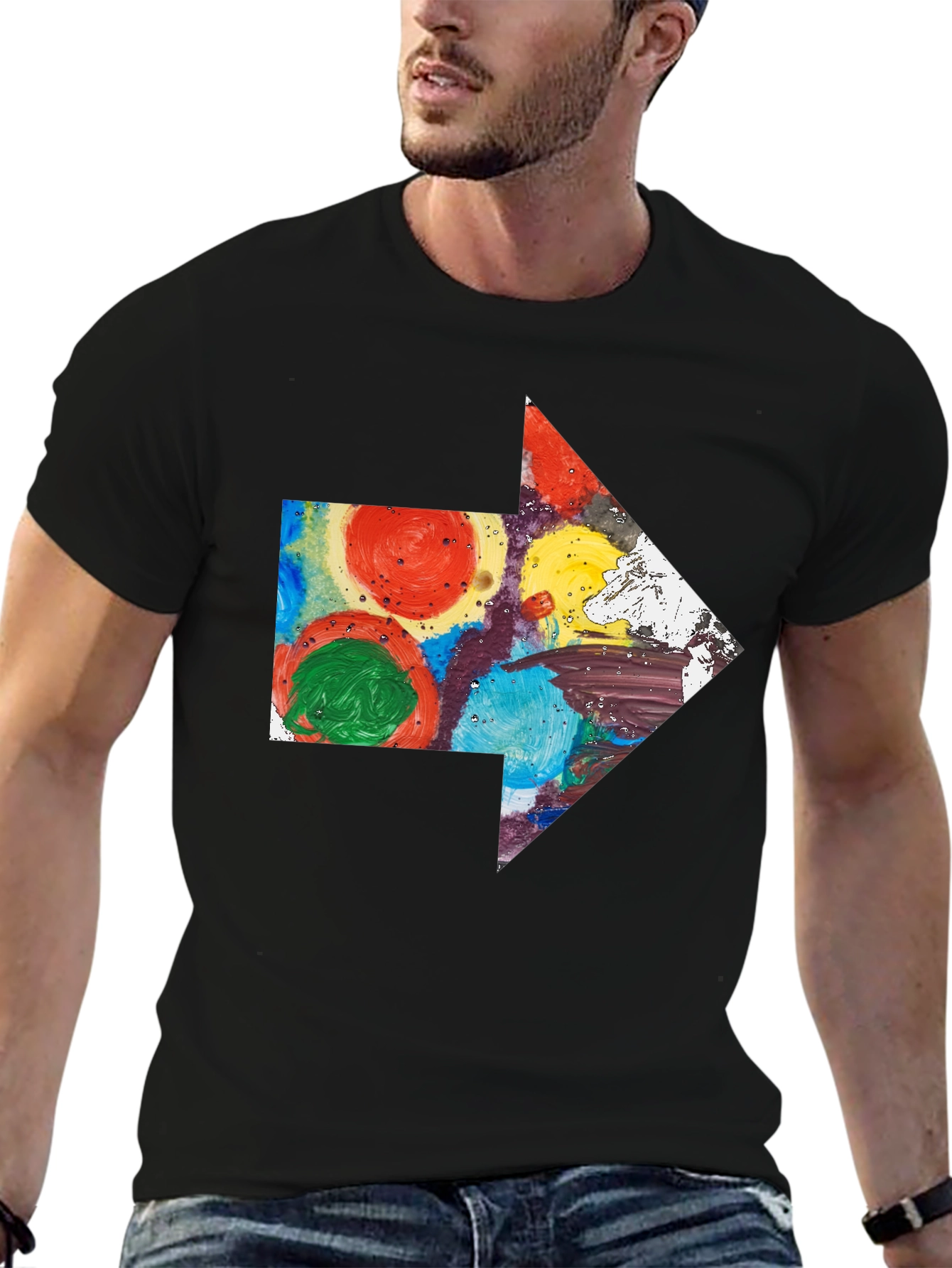 Abstract Arrow Graphic T-Shirt - Artsy Design