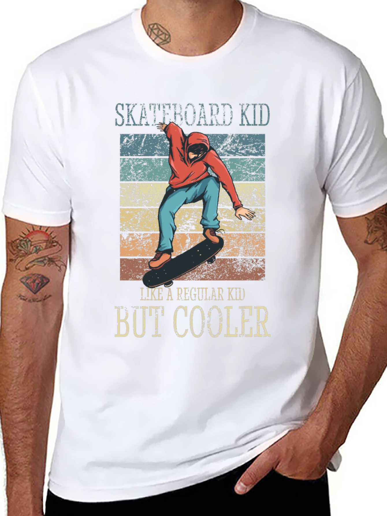 Skateboard Kid But Cooler Graphic T-Shirt