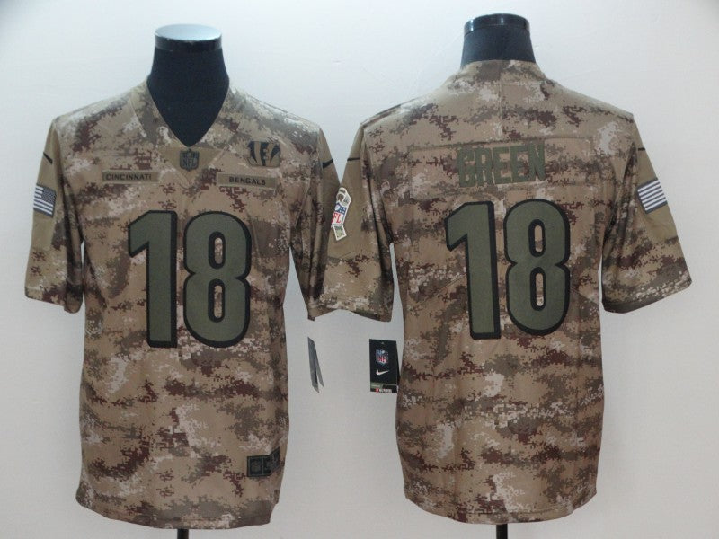 Men's Cincinnati Bengals A.J. Green #18 Camouflage Game Jerseys