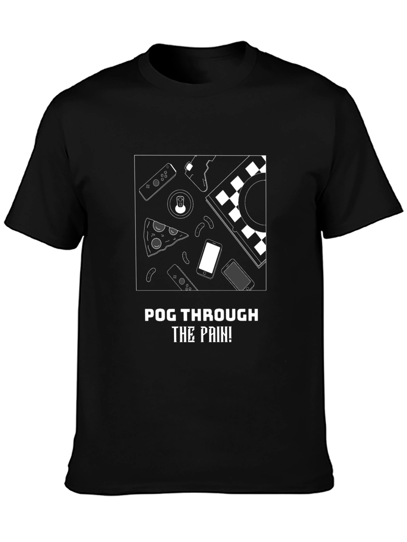 Pog Through The Pain! Black Graphic Tee