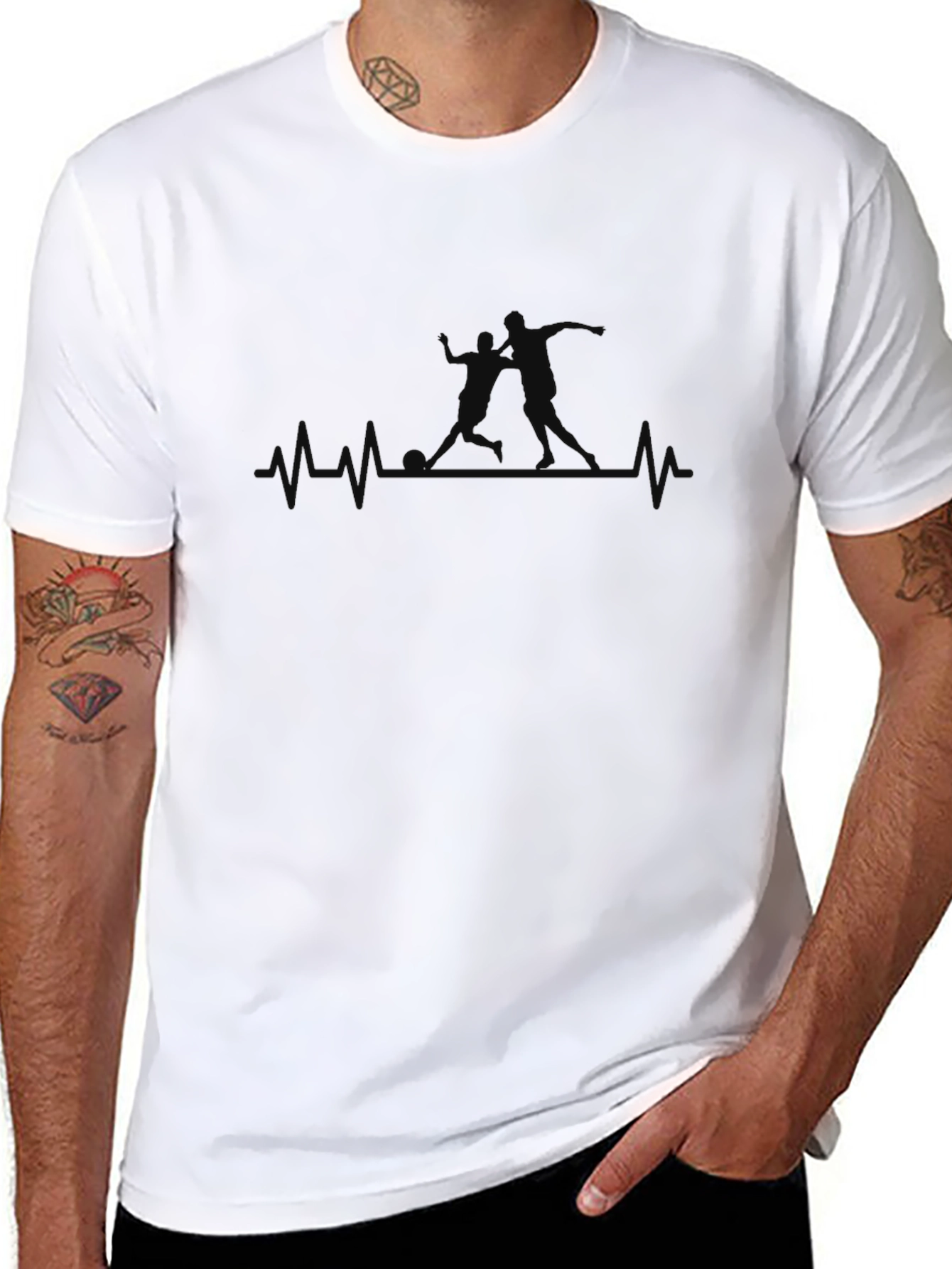 Volleyball Heartbeat T-Shirt - Black