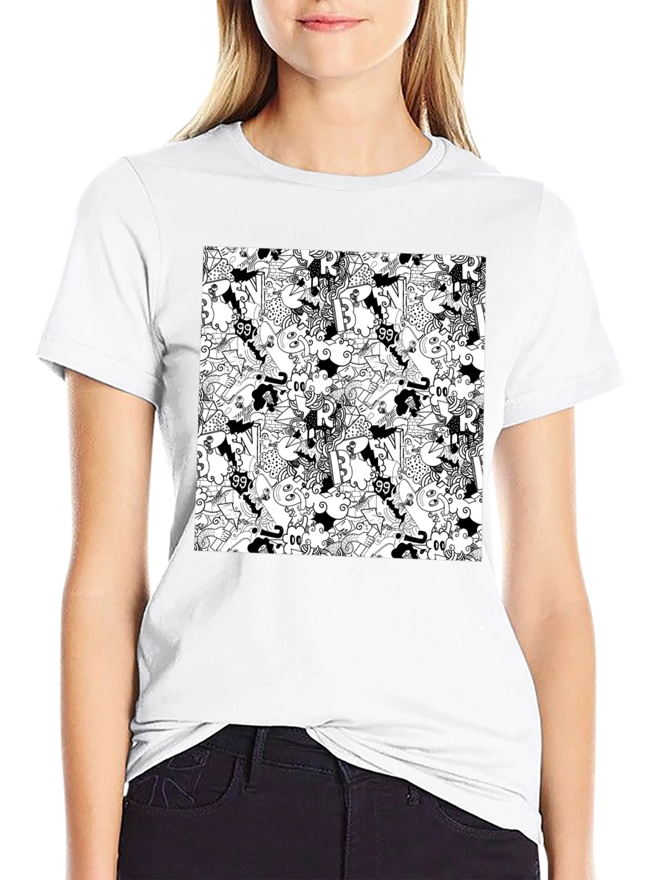 Abstract Black T-Shirt