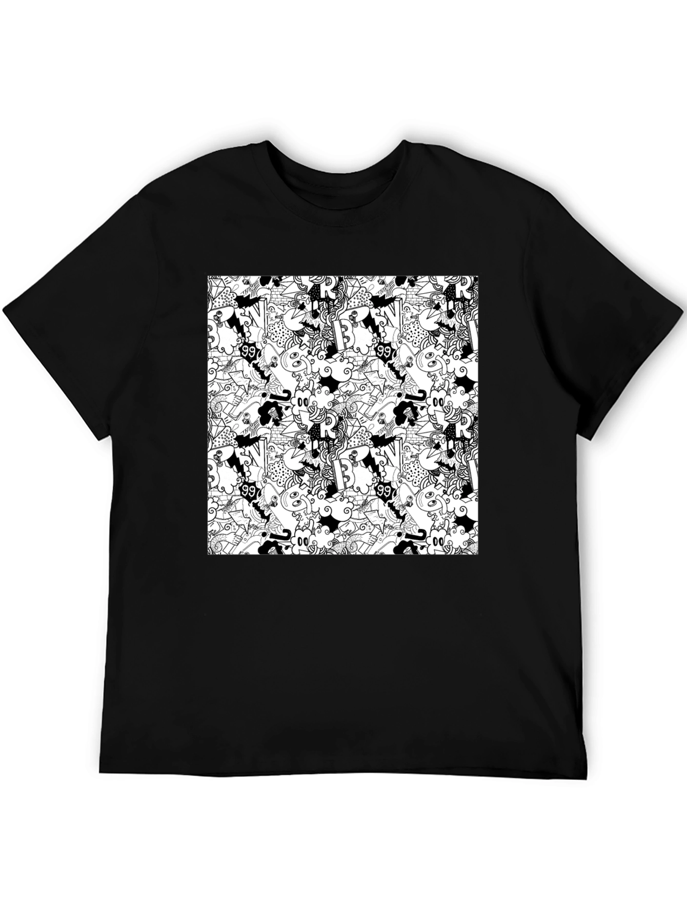 Abstract Black T-Shirt