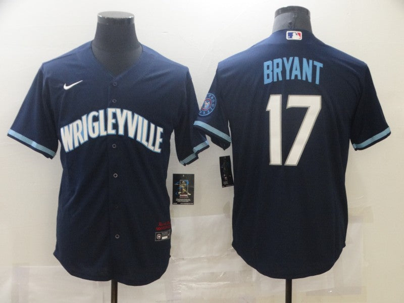 Men's Chicago Cubs Kris Bryant #17 Navy Replica Player Jerseys