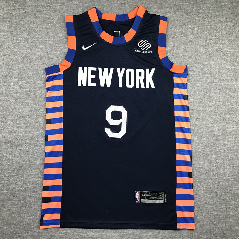 Men's New York Knicks RJ Barrett Navy Swingman Player Jerseys - City Edition