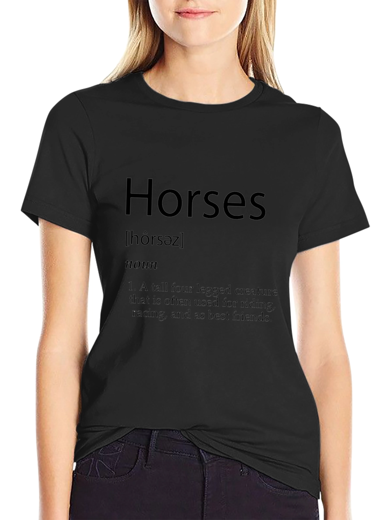 Horses Definition Graphic Tee - Unisex Black T-Shirt