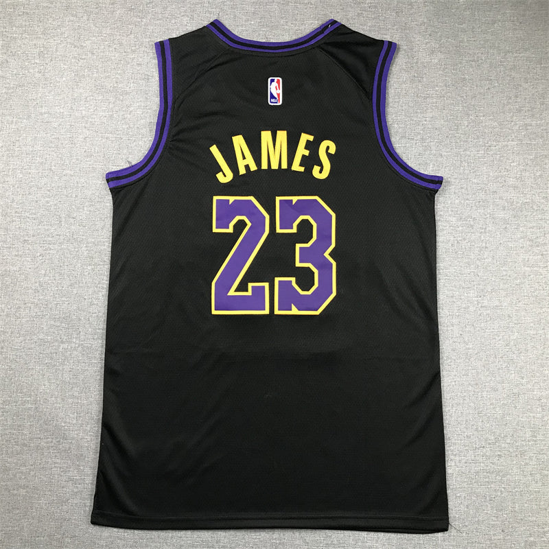 Men's Los Angeles Lakers LeBron James #23 Black 2023/24 Swingman Jerseys - City Edition