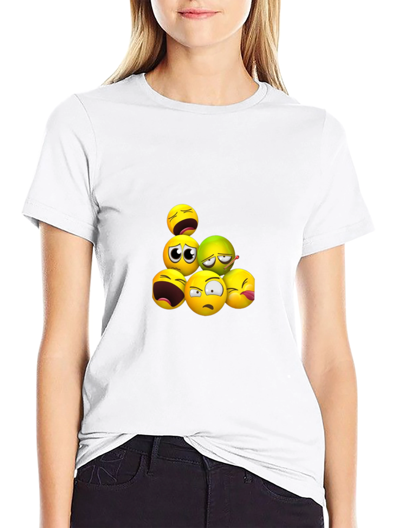 Emoji Pile Black T-Shirt