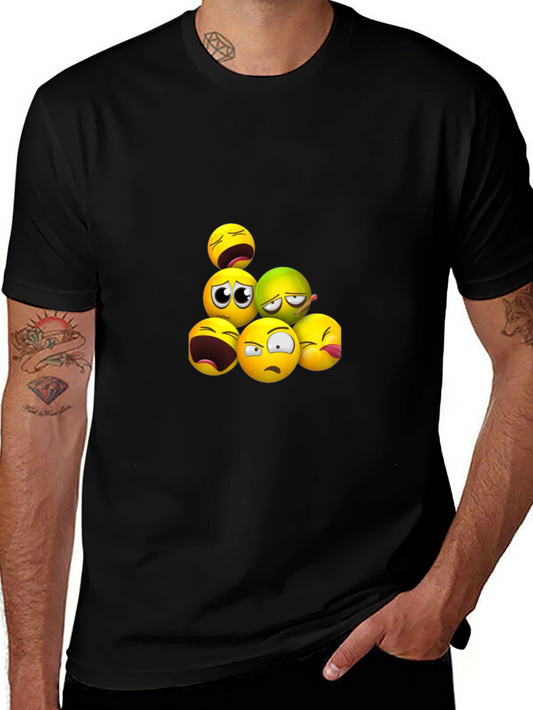 Emoji Pile Black T-Shirt