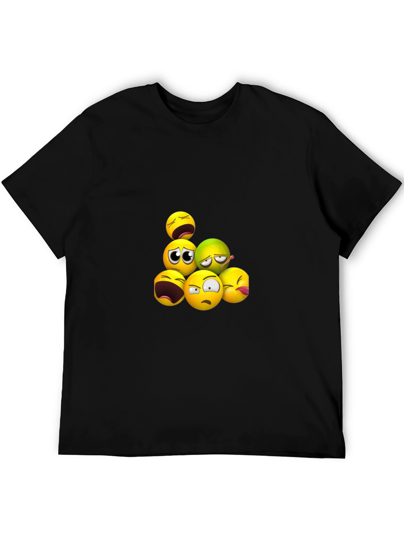 Emoji Pile Black T-Shirt