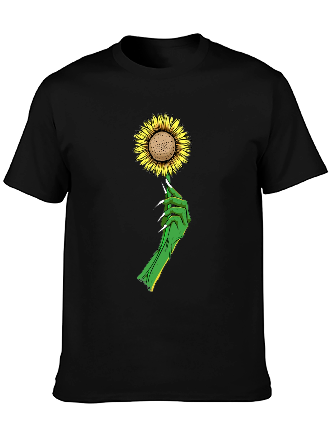 Sunflower & Green Hand Graphic T-Shirt