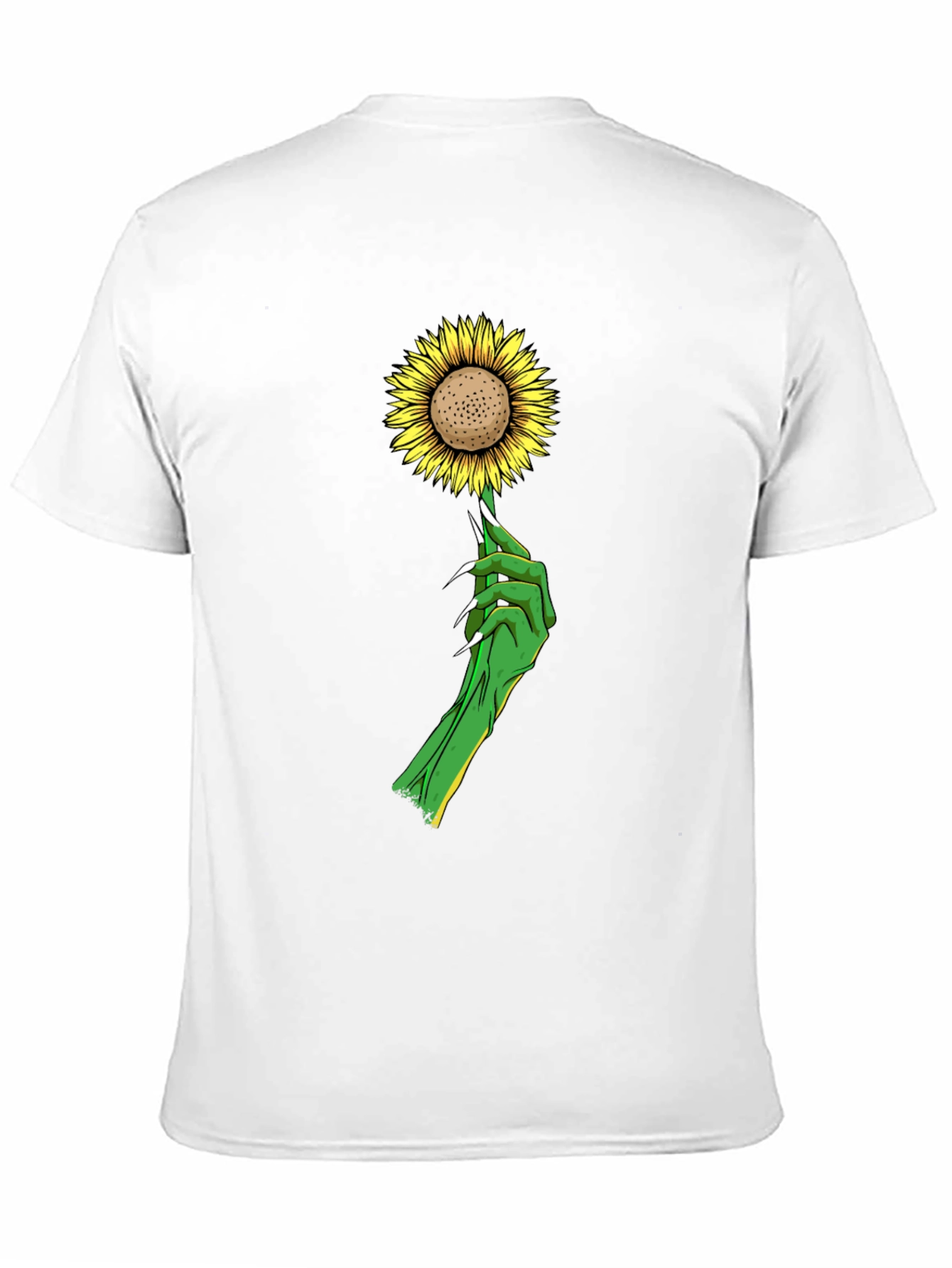 Sunflower & Green Hand Graphic T-Shirt
