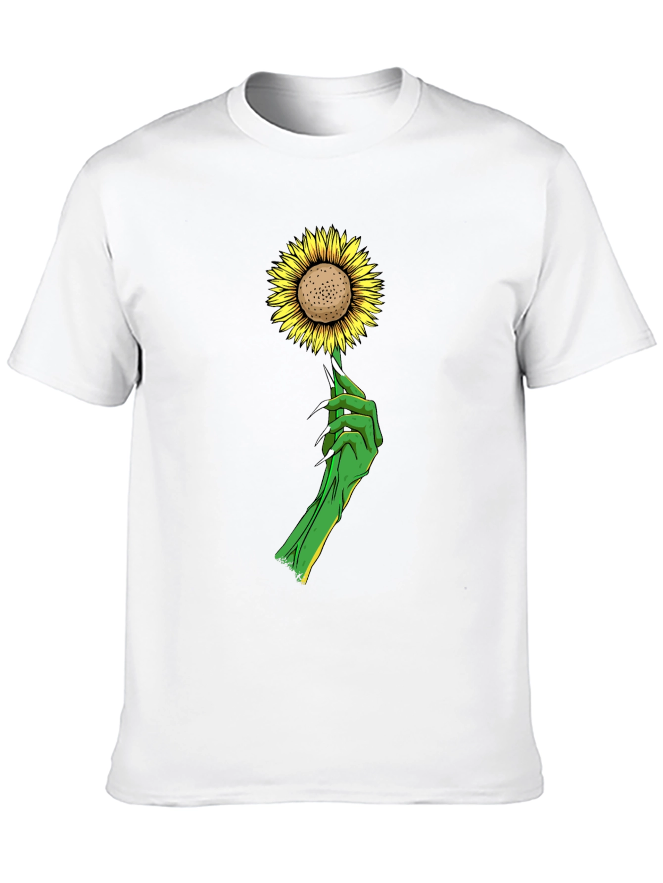 Sunflower & Green Hand Graphic T-Shirt