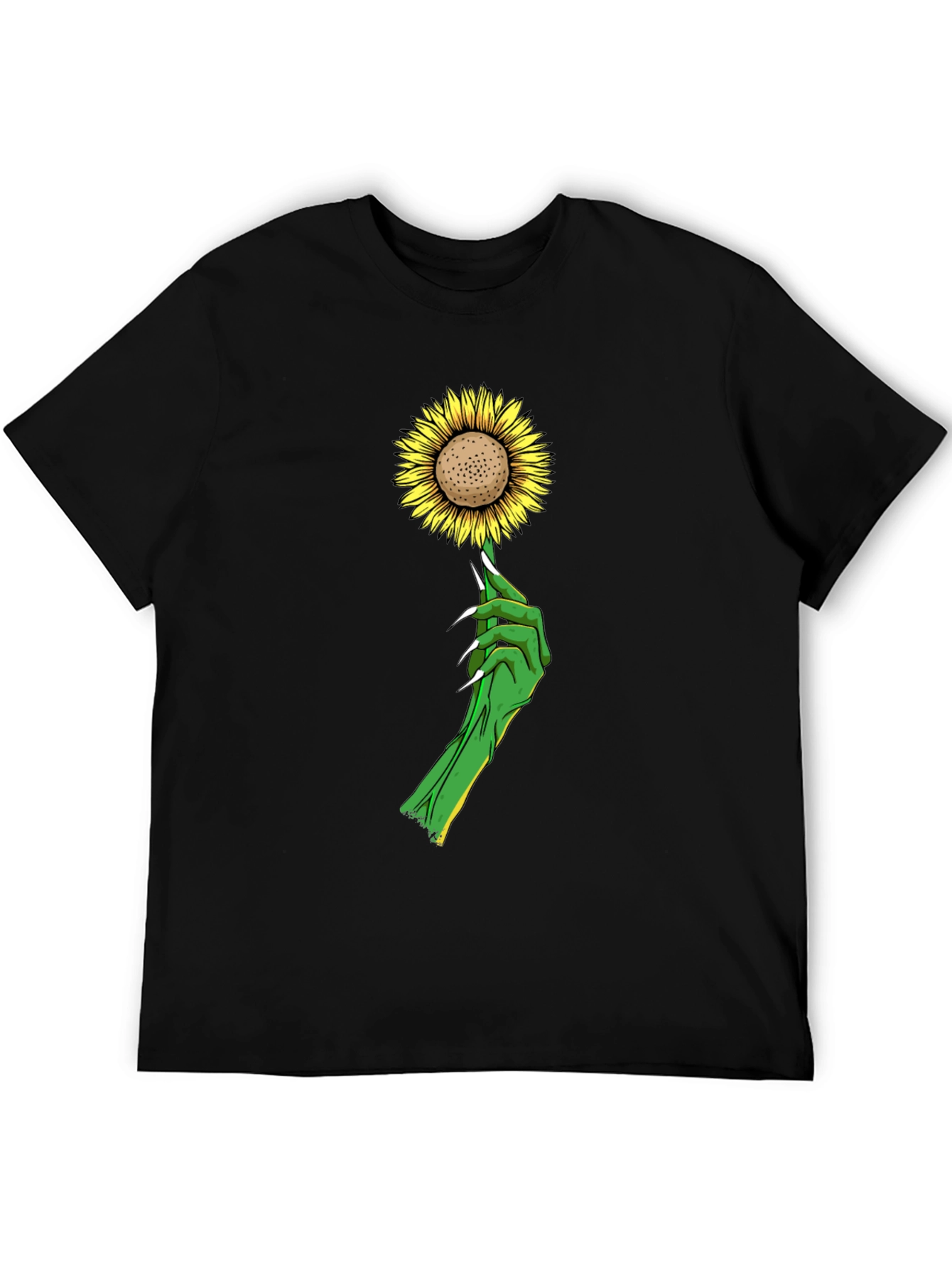 Sunflower & Green Hand Graphic T-Shirt