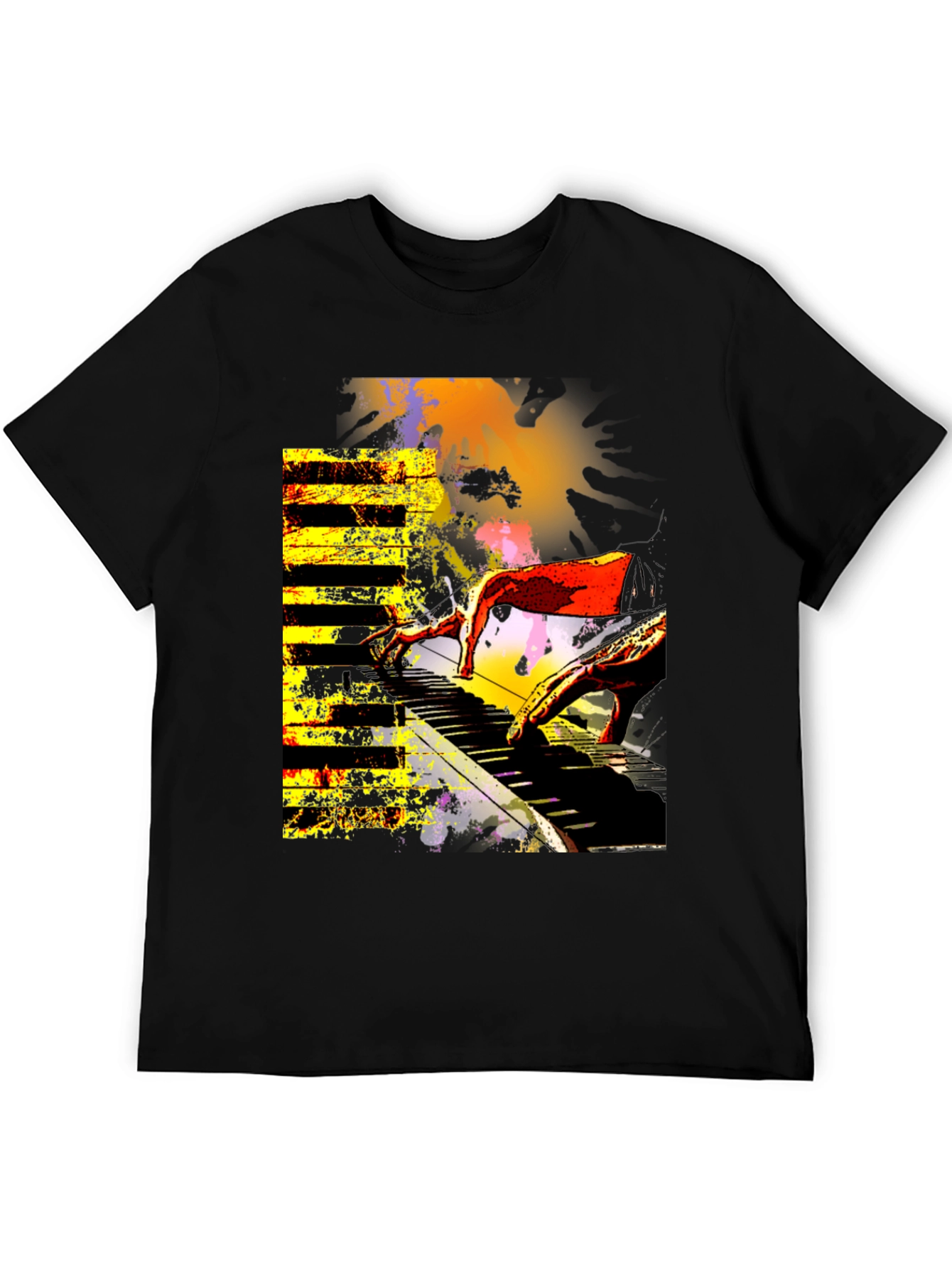Abstract Piano Keys Graphic T-Shirt