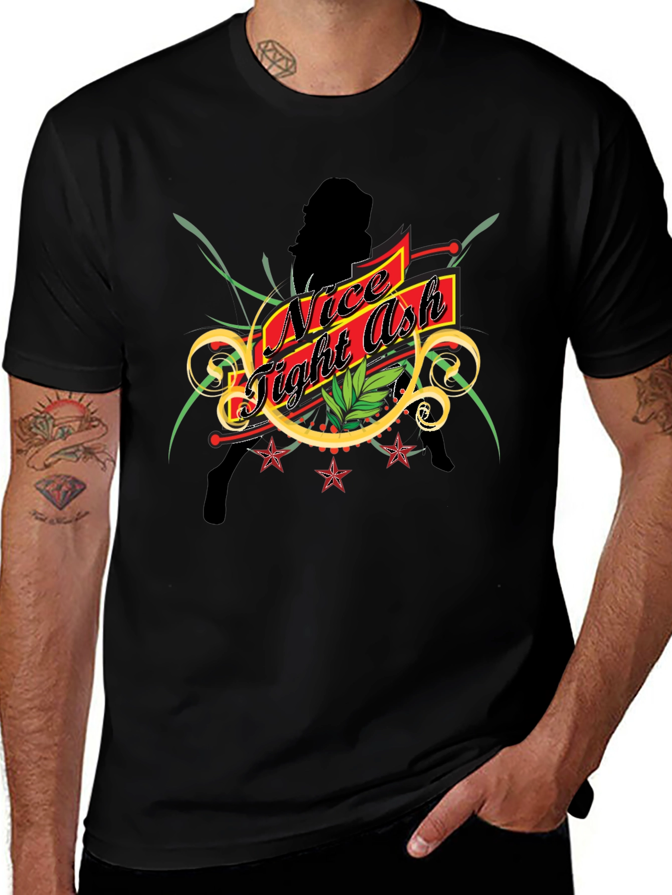 Nice Tight Ash Graphic Tee - Black