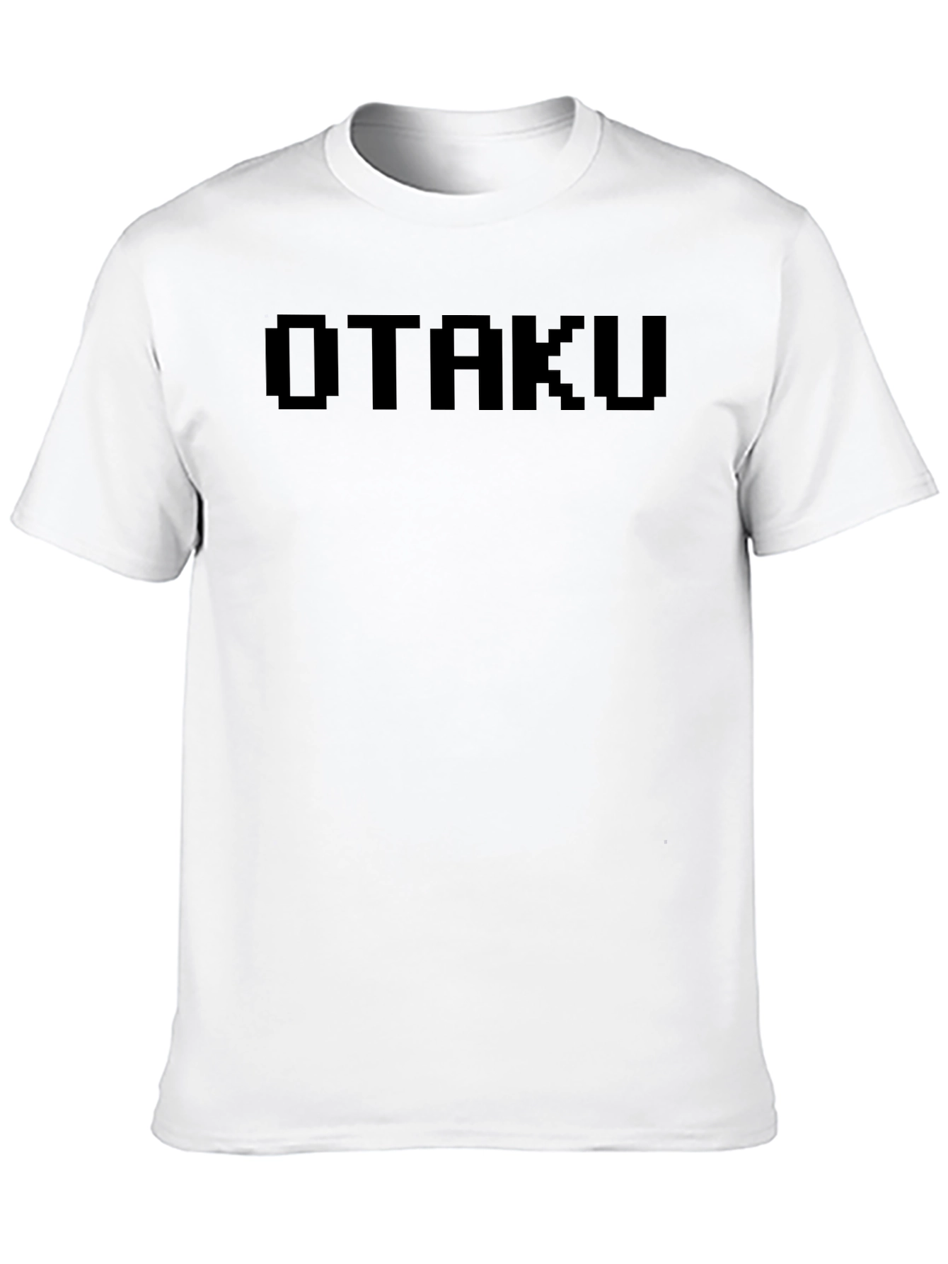Otaku Pixel Art Style Black T-Shirt