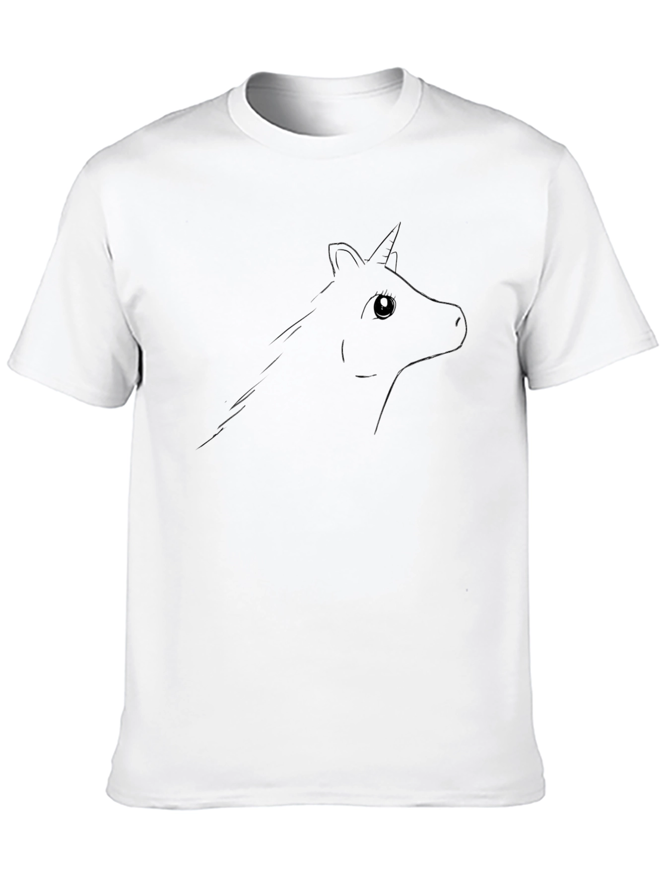 Unicorn Outline Black T-Shirt