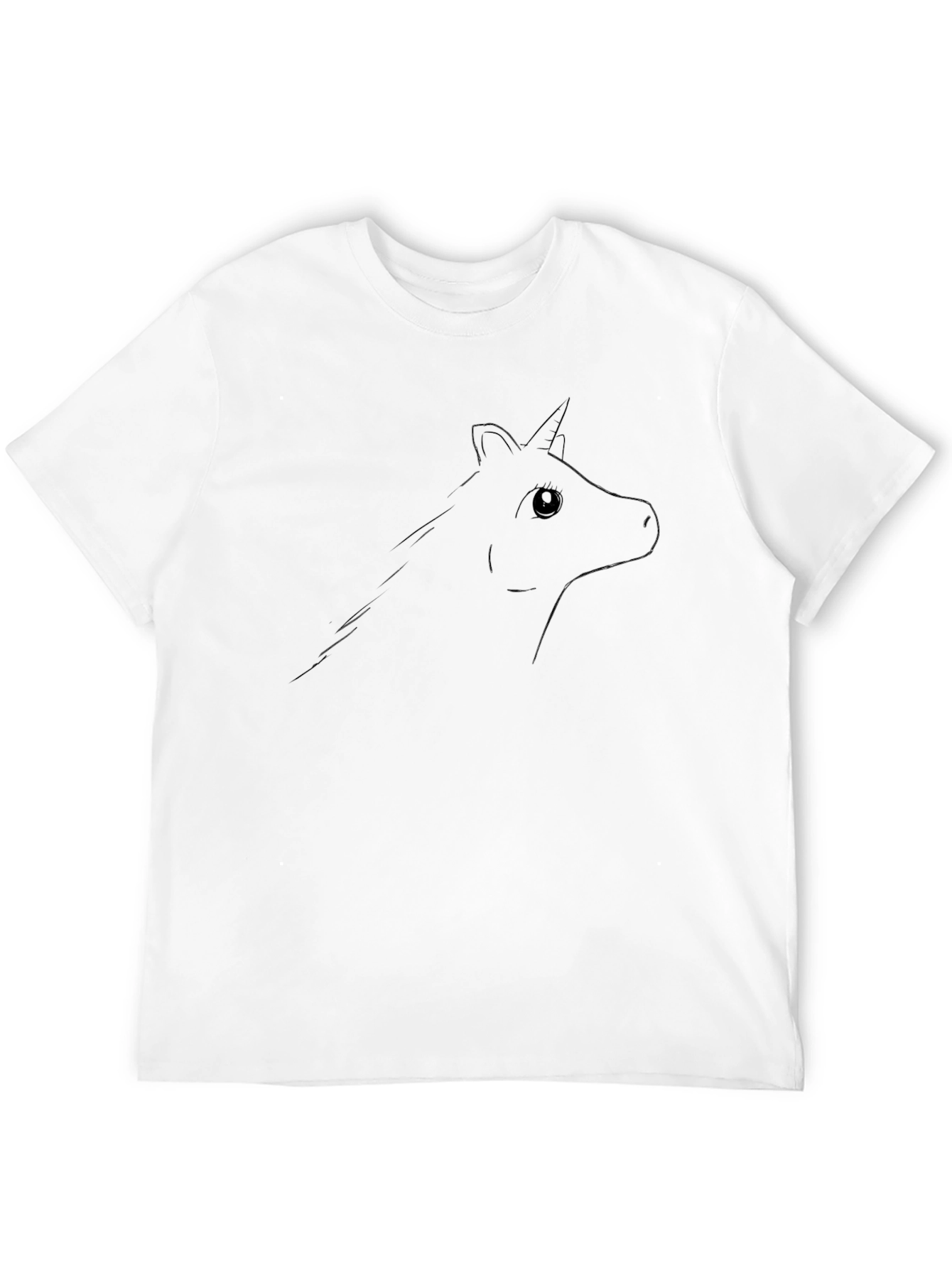 Unicorn Outline Black T-Shirt