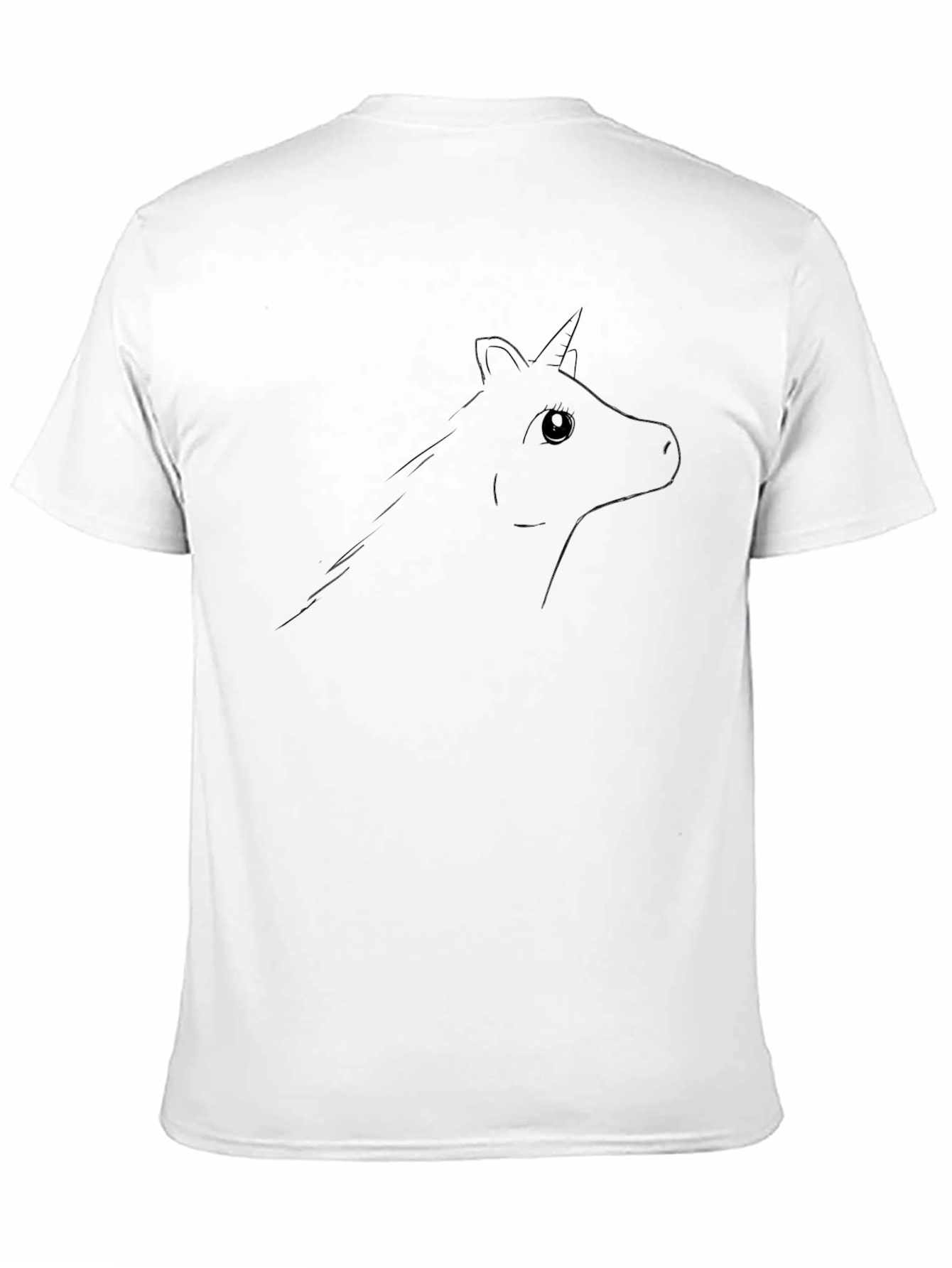 Unicorn Outline Black T-Shirt
