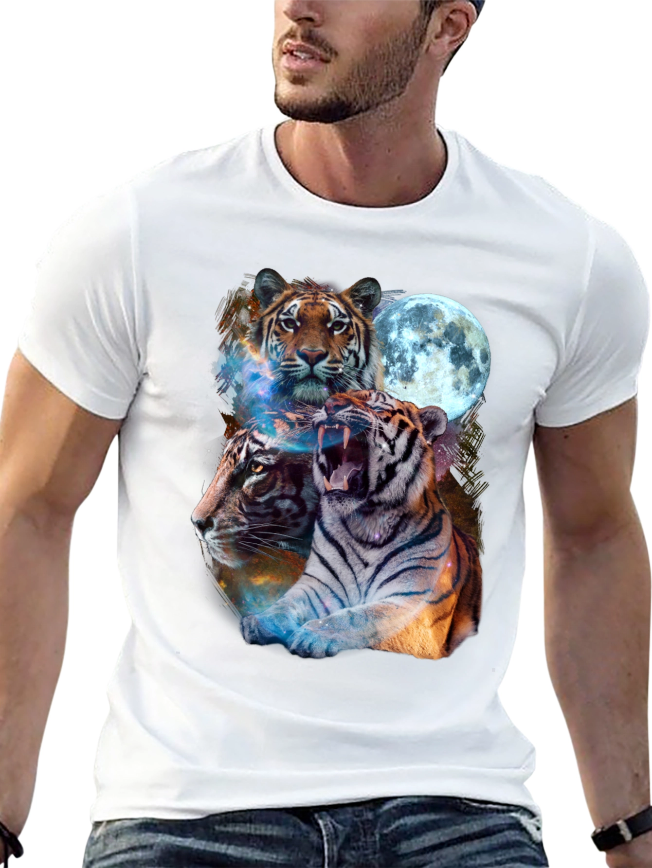 Tiger Moon Graphic Tee - Black