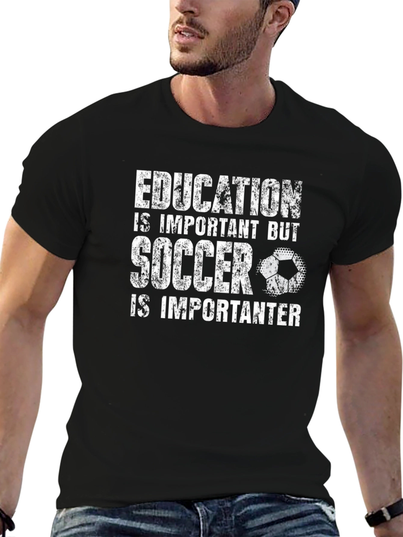 Funny Soccer T-Shirt: Education vs. Soccer