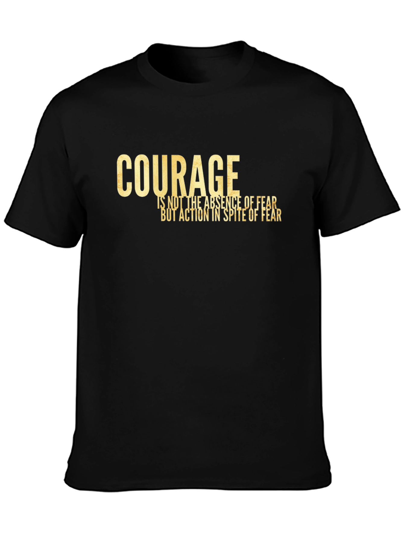 Courage Quote Graphic Tee - Black