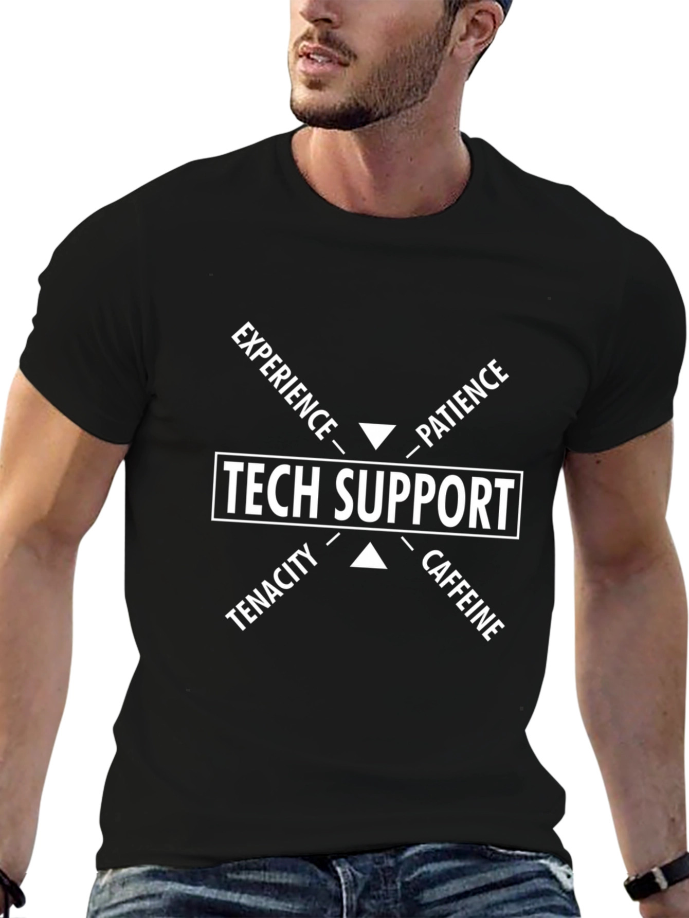 Tech Support Skills T-Shirt - Experience Patience Tenacity