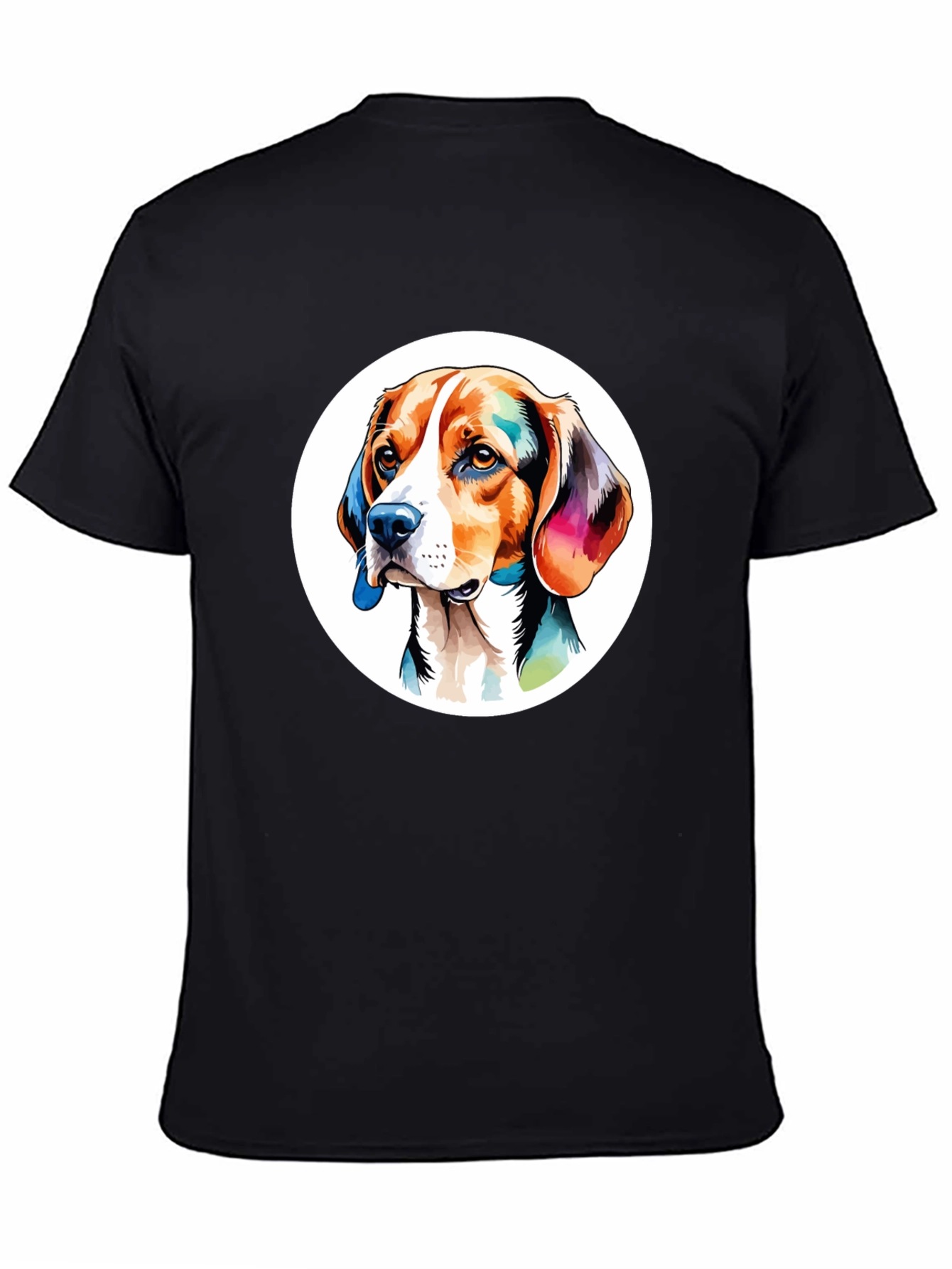 Dog Art Graphic Black T-Shirt