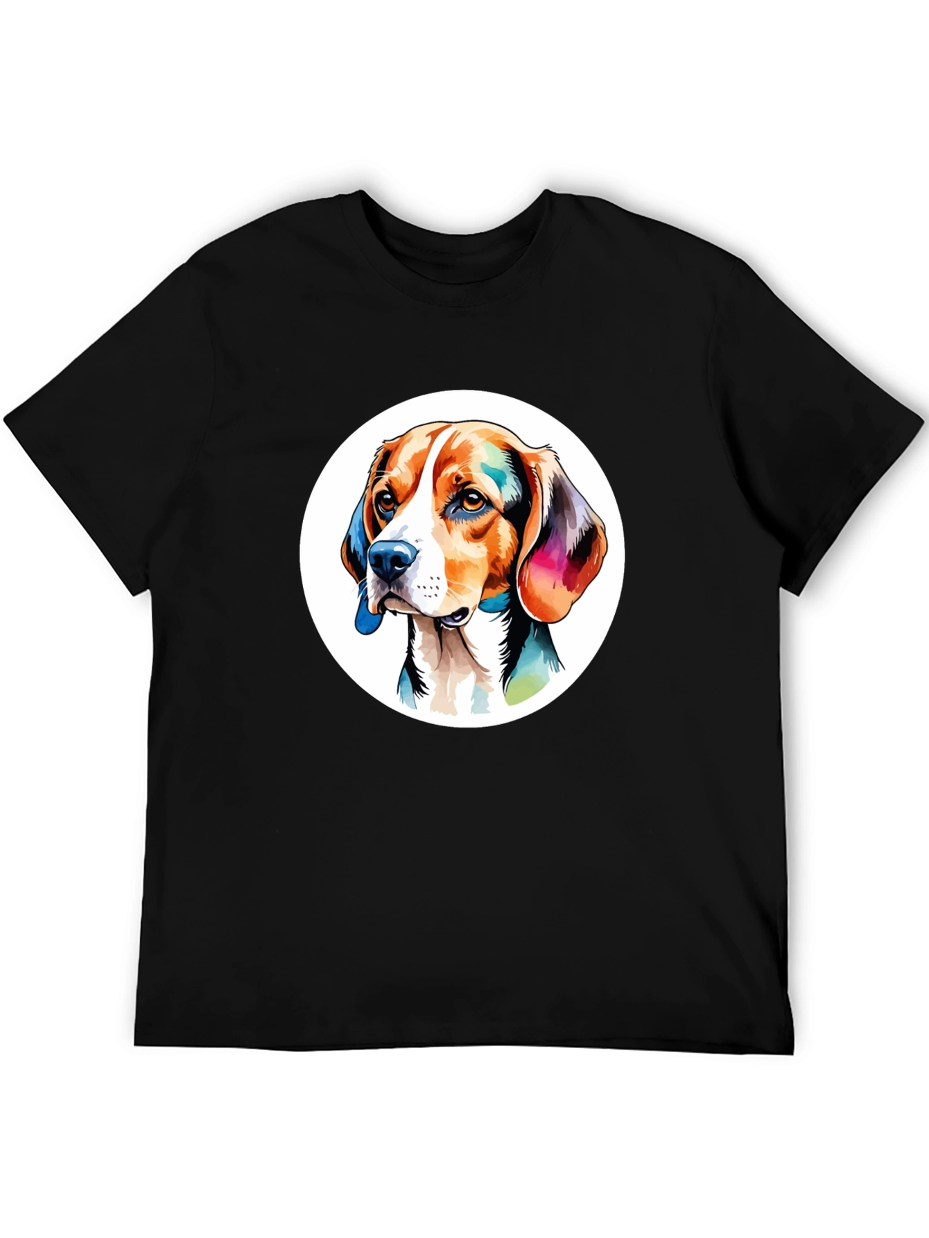 Dog Art Graphic Black T-Shirt