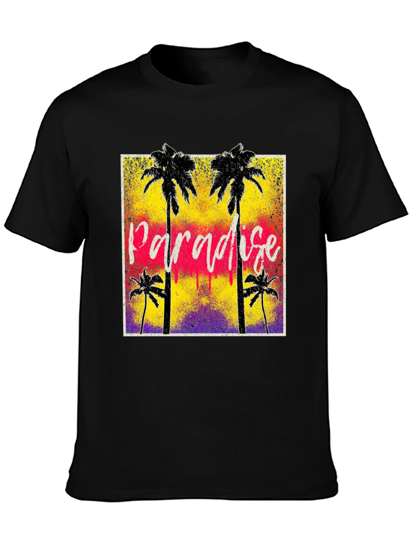Paradise Graphic Print Black T-Shirt