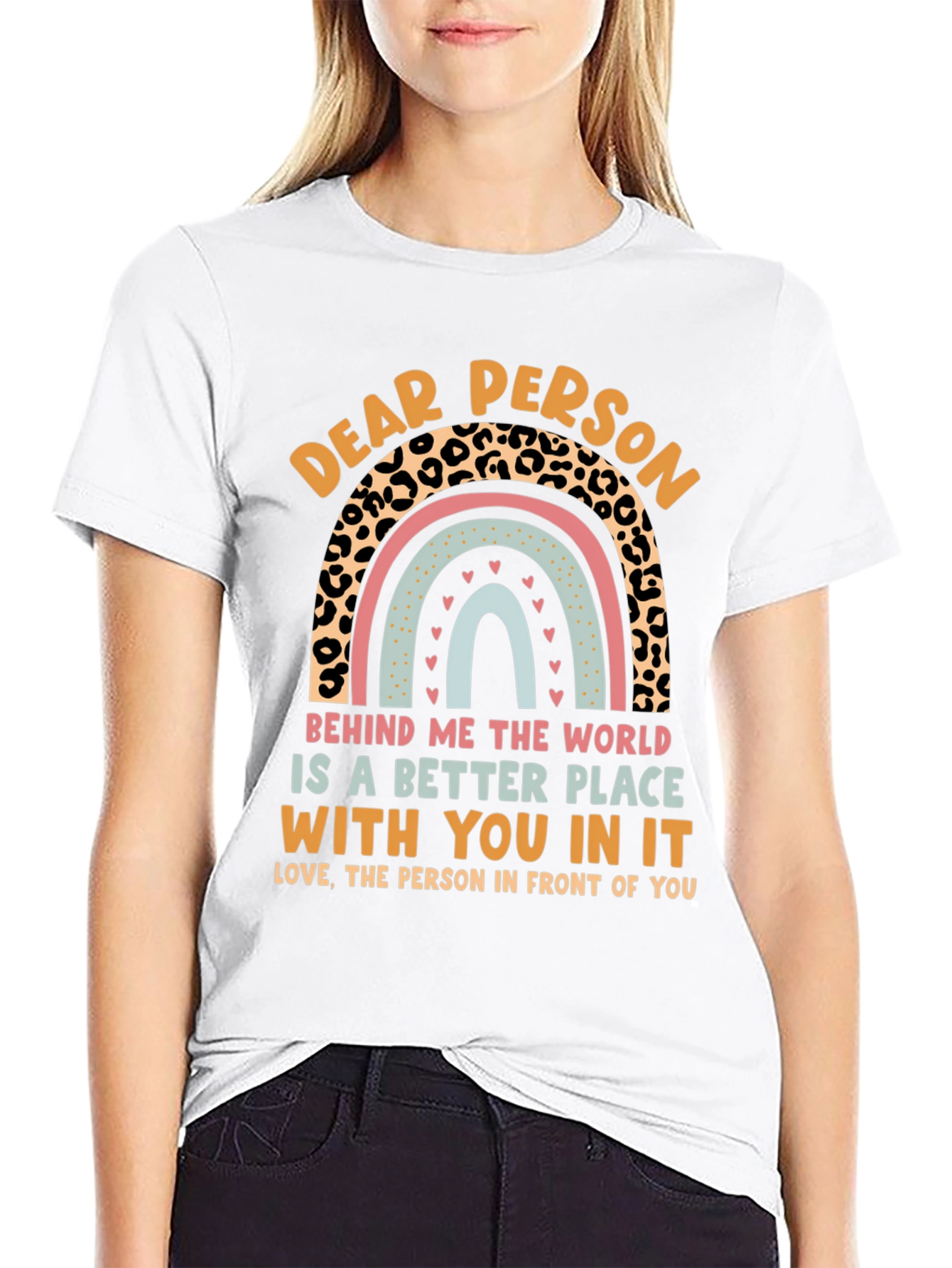 Dear Person Rainbow Graphic T-Shirt