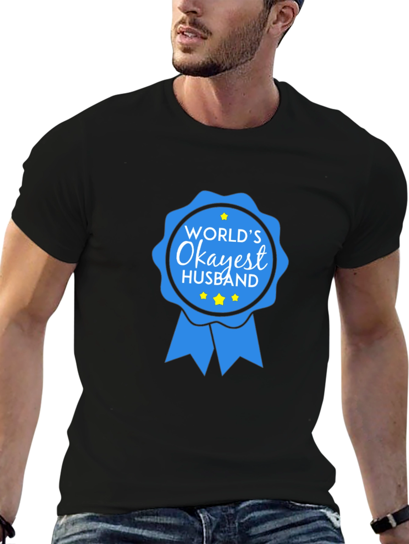 Worlds Okayest Husband T-Shirt - Funny Gift