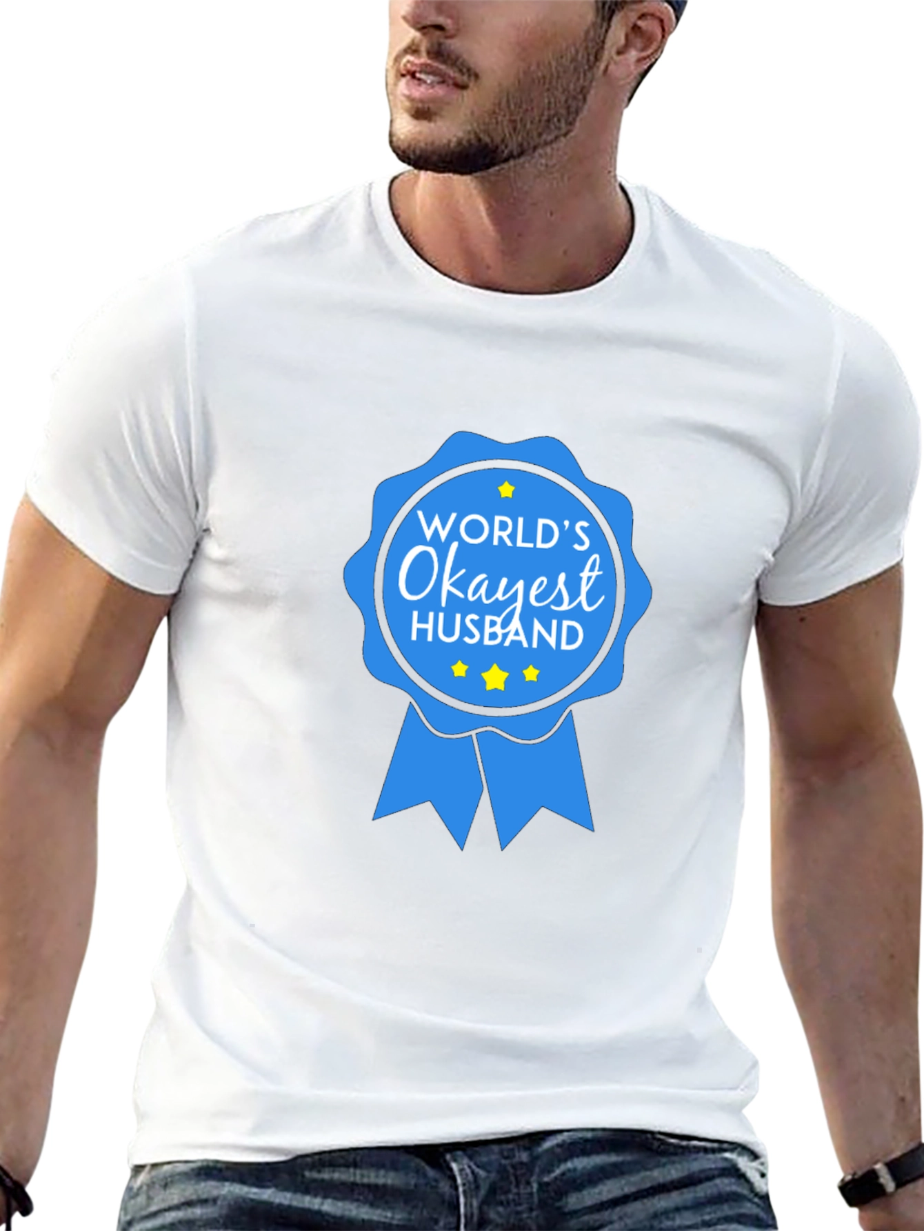 Worlds Okayest Husband T-Shirt - Funny Gift