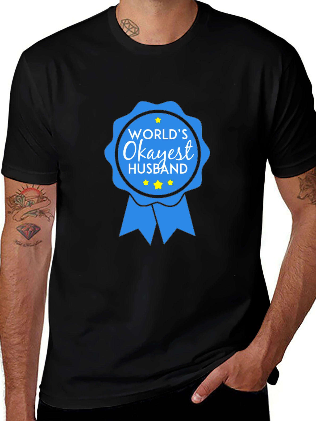Worlds Okayest Husband T-Shirt - Funny Gift