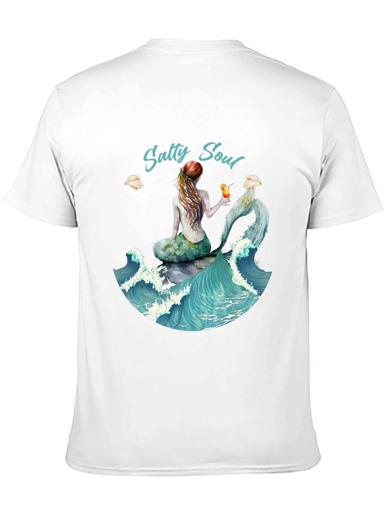 Salty Soul Mermaid Graphic Tee - Beach Lover Shirt