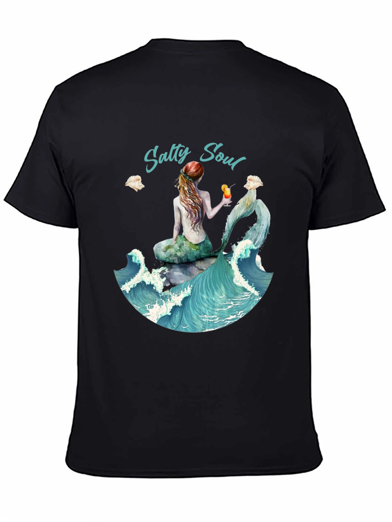 Salty Soul Mermaid Graphic Tee - Beach Lover Shirt