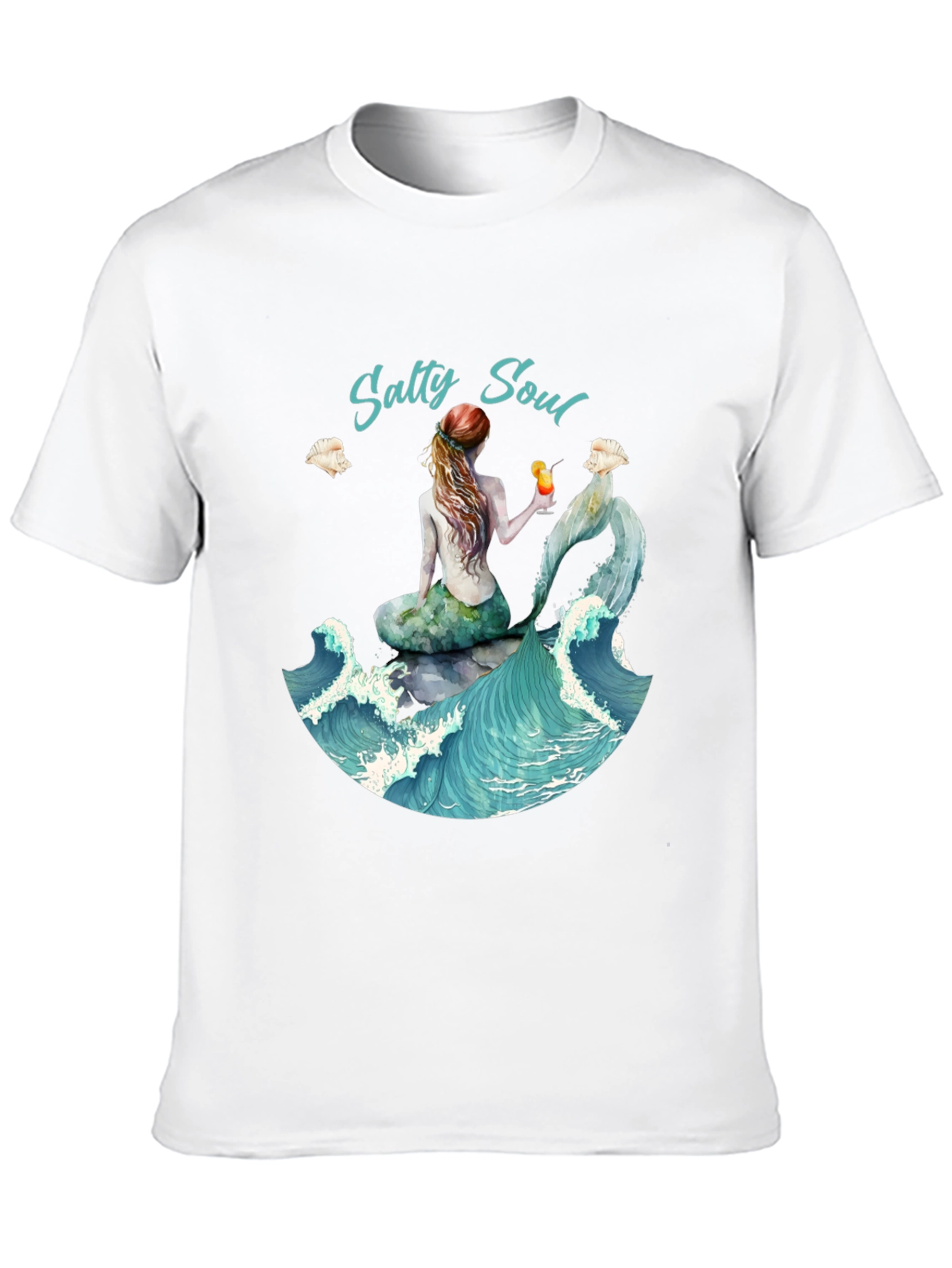 Salty Soul Mermaid Graphic Tee - Beach Lover Shirt