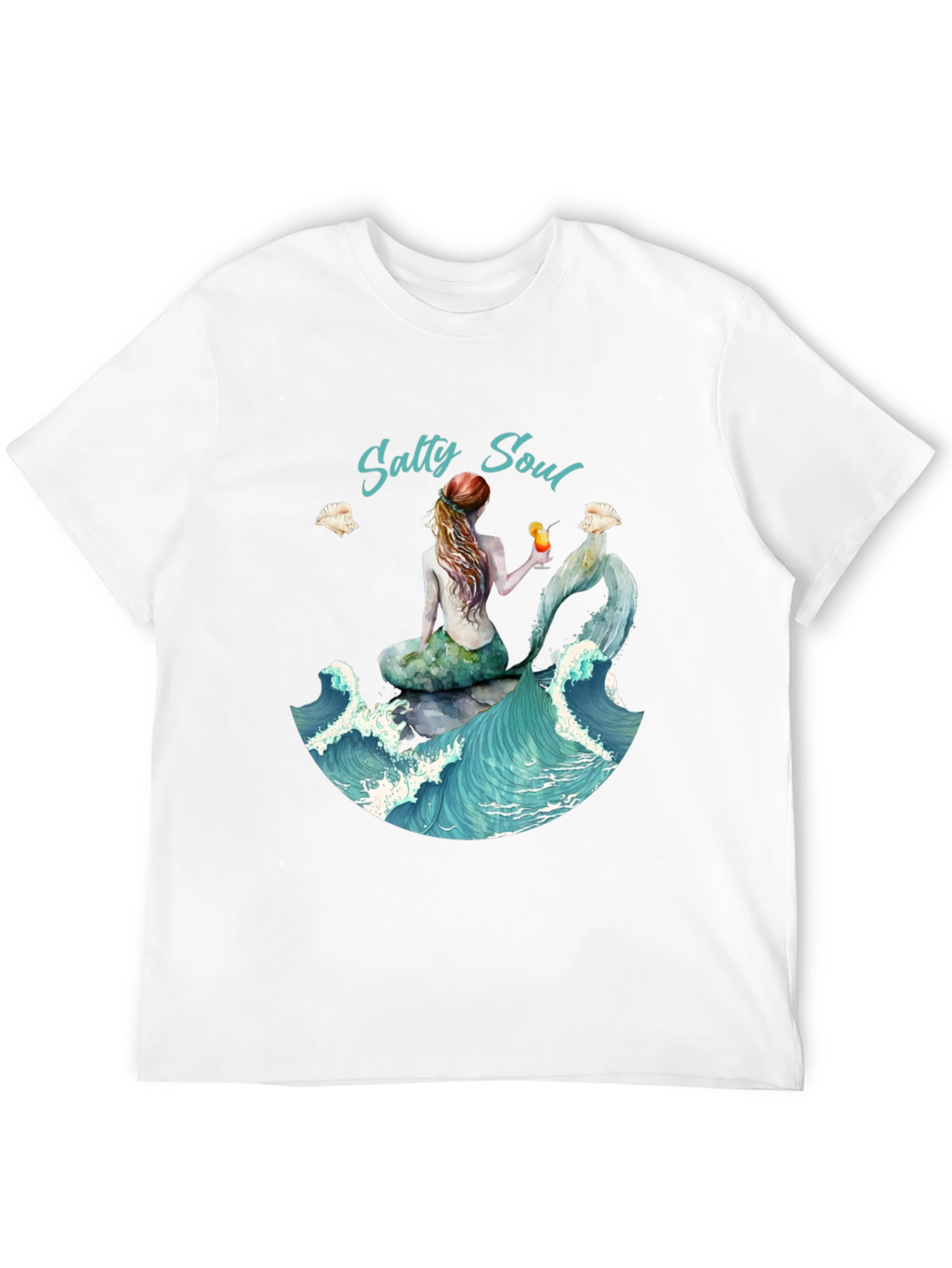 Salty Soul Mermaid Graphic Tee - Beach Lover Shirt