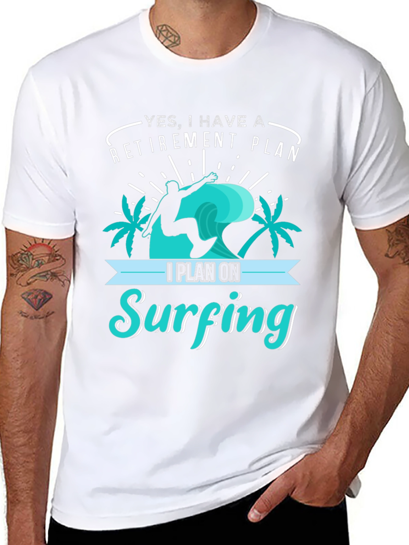 Retirement Plan Surfing T-Shirt