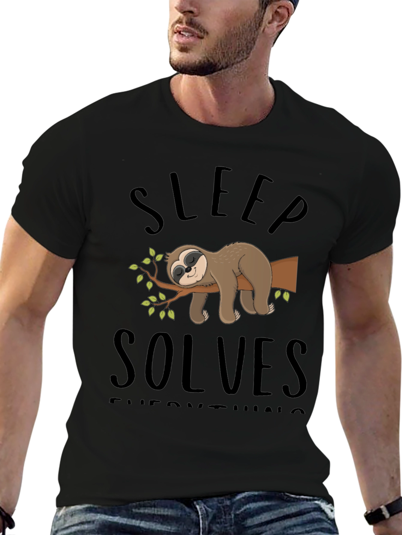 Sleep Solves Everything Sloth Graphic Tee