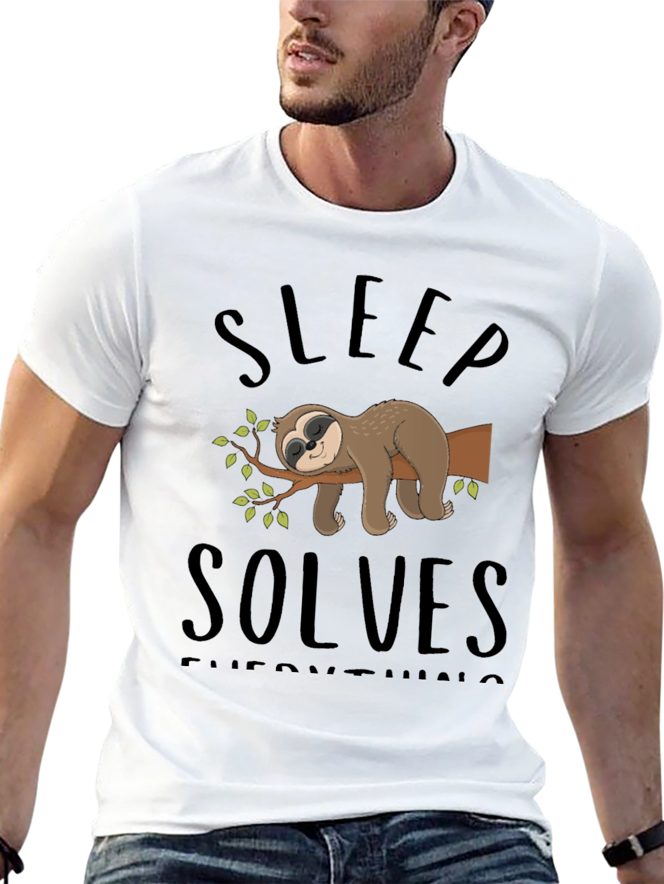 Sleep Solves Everything Sloth Graphic Tee